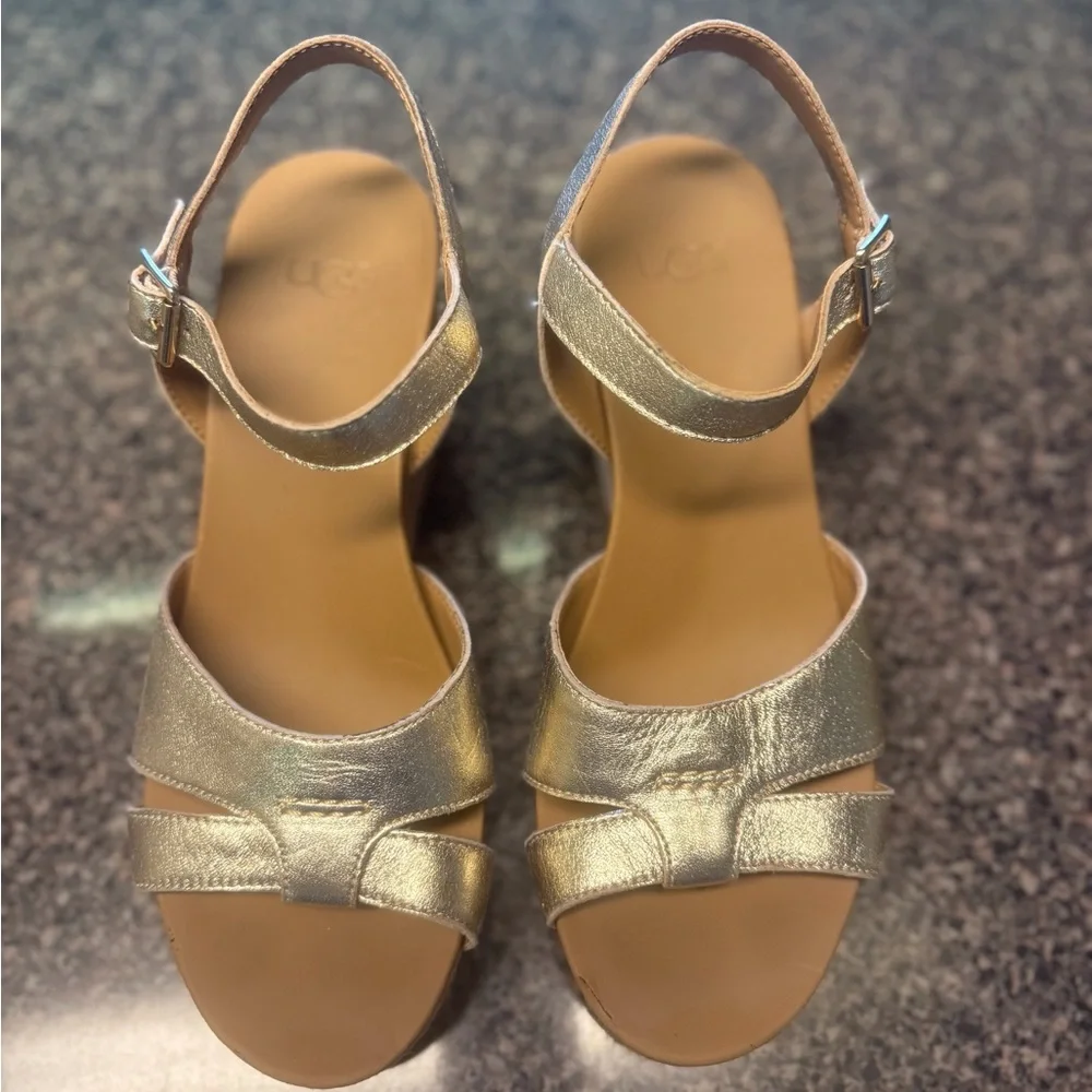 “UGG” Cloverdale Cork Wedge Sandals